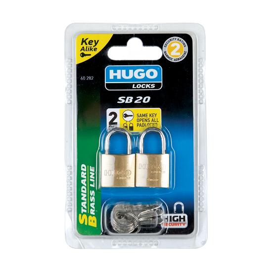 Εικόνα της Hugo Locks Key Alike SB20 Μπρούτζινο Λουκέτο Πέταλο με Κλειδί