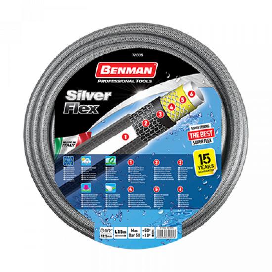 Εικόνα της Benman Λάστιχο Ποτίσματος Silver Flex 1/2" 15m