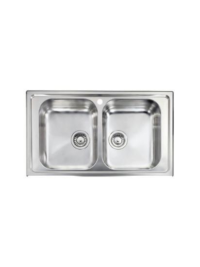 Εικόνα της Sanitec Cometa Ένθετος Νεροχύτης Inox Σαγρέ Μ86xΠ50cm