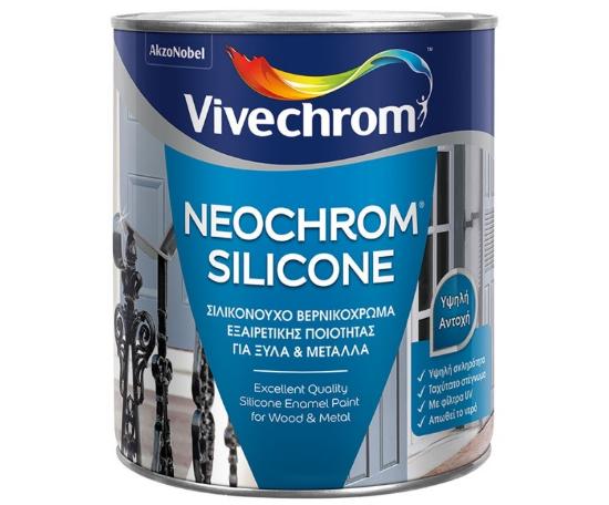 Εικόνα της Vivechrom Neochrom Silicone Γυαλιστερό Βερνικόχρωμα Διαλύτου Νο101 Γκρι Λαδί 750ml