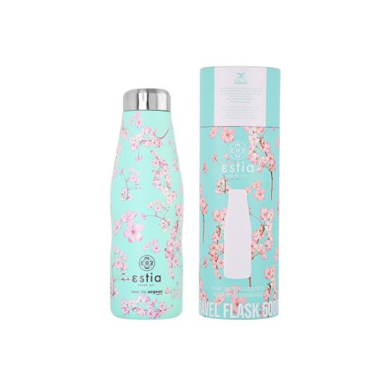 Εικόνα της Estia Θερμός Travel Flask Save the Aegean 500ml Blossom Green