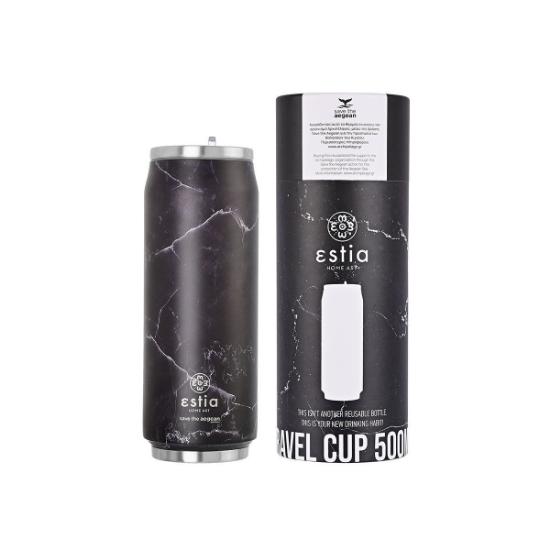 Εικόνα της Estia Θερμός Travel Cup Save the Aegean 500ml Pentelica Black