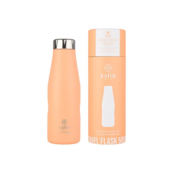 Εικόνα της Estia Travel Flask Save Aegean Μπουκάλι Θερμός Ανοξείδωτο BPA Free Πορτοκαλί 500ml