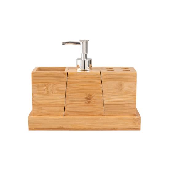 Εικόνα της Estia Αξεσουάρ Μπάνιου Bamboo Essentials με Βάση Σετ 3 ΤΕΜ.