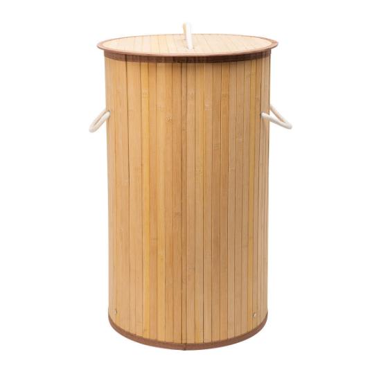 Εικόνα της Estia Καλάθι Απλύτων Bamboo Essentials Πτυσσόμενο Στρογγυλό 57lt
