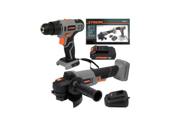 Εικόνα της Sthor Σετ Δραπαν/Δο -Τροχός Γων 20V 1Χ2Ah 125Mm 78097