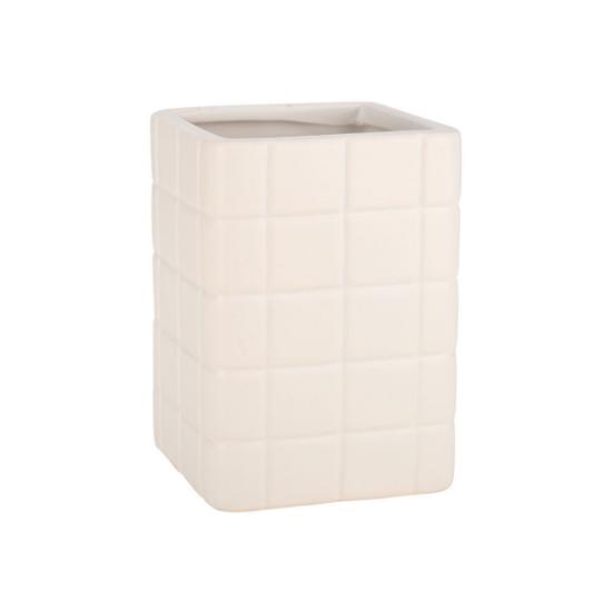 Εικόνα της Estia Ποτηράκι Μπάνιου Tiles Κεραμικό 7.5X7.5X11Cm Λευκό