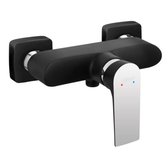 Εικόνα της Ferro Μπαταρία Ντους Algeo Square Black Baq7Blc
