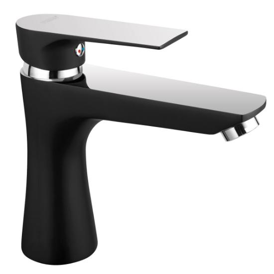 Εικόνα της Ferro Μπαταρία Νιπτήρος Algeo Square Black Baq2Blc