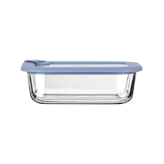Εικόνα της Estia Φαγητοδοχείο Colorseal Γυάλινο 640ml 18.9X14.5X6.7 Με Καπάκι Σιλικόνης Μπλε
