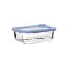 Εικόνα της Estia Φαγητοδοχείο Colorseal Γυάλινο 370ml 16.3X12.3X6.2cm Με Καπάκι Σιλικόνης Μπλε