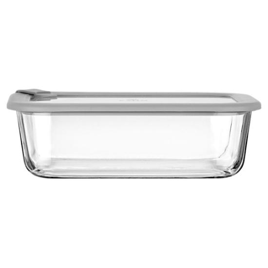 Εικόνα της Estia Φαγητοδοχείο Colorseal Γυάλινο 1520ml 23.5X17.8X7.6cm Με Καπάκι Σιλικόνης Γκρι