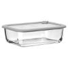 Εικόνα της Estia Φαγητοδοχείο Colorseal Γυάλινο 1520ml 23.5X17.8X7.6cm Με Καπάκι Σιλικόνης Γκρι