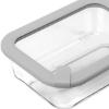 Εικόνα της Estia Φαγητοδοχείο Colorseal Γυάλινο 1050ml 21.6X16.5X7.4cm Με Καπάκι Σιλικόνης Γκρι