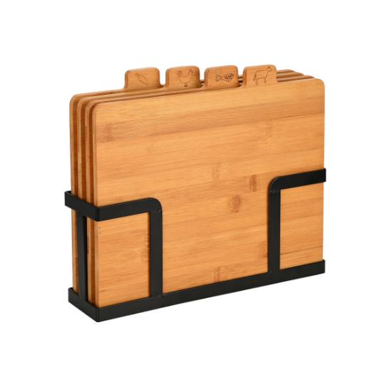 Εικόνα της Estia Σετ Επιφάνειες Κοπής Bamboo Essentials 5 Τεμ Με Μαύρη Μεταλλική Βάση