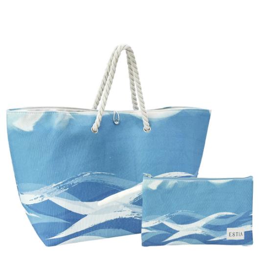 Εικόνα της Estia Τσάντα Θαλάσσης Tranquil Tides 63X20X36Cm Με Τσάντακι