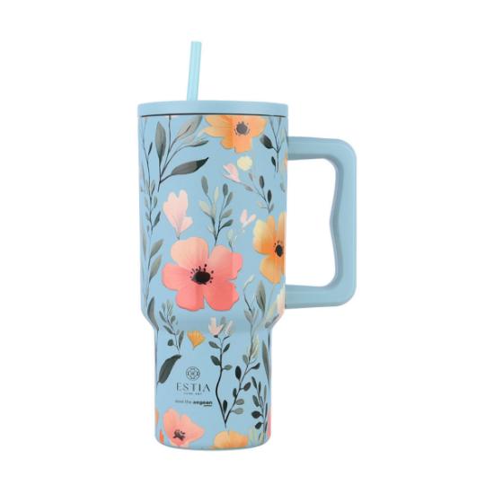 Εικόνα της Estia Θερμός Straw Tumbler Xl Save The Aegean 900Ml Sky Garden