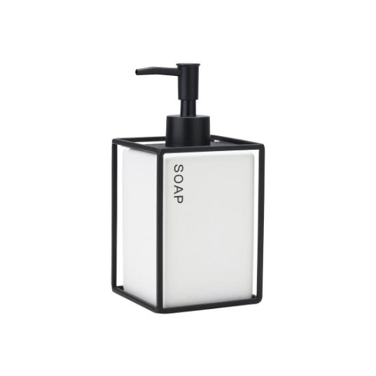 Εικόνα της Estia Αντλία Σαπουνιού Cage 450Ml Κεραμική Λευκη Με Μεταλλικό Πλαίσιο