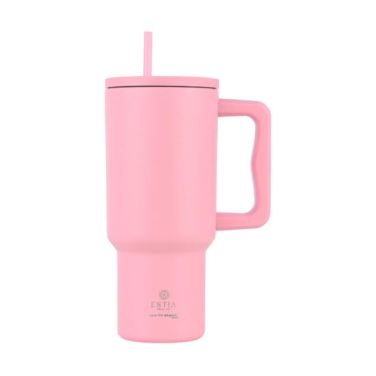 Εικόνα της Estia Θερμός Straw Tumbler Xl Save The Aegean 900Ml Blossom Rose