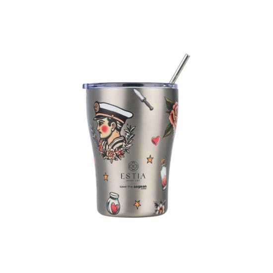 Εικόνα της Estia Θερμός Coffee Mug Save The Aegean 350Ml Old School Ink