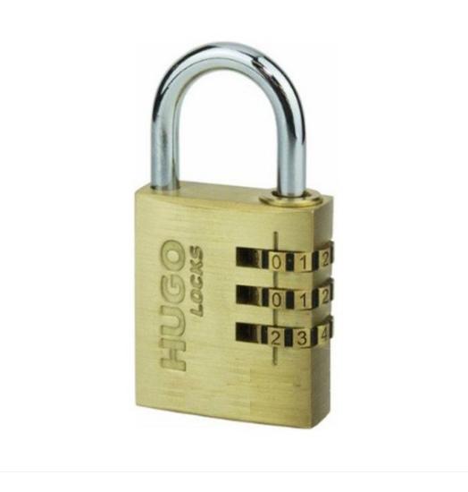 Εικόνα της Hugo Locks DR Λουκέτο Πέταλο 3ων Συνδυασμών Ορειχάλκινο