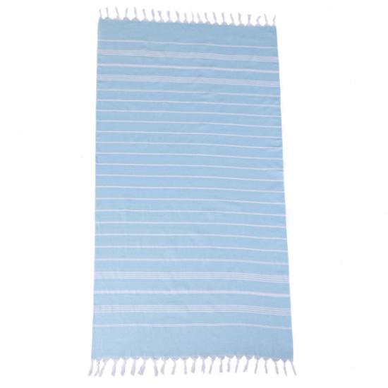 Εικόνα της Estia Πετσέτα Θαλάσσης AZURE STRIPES Βαμβακερή 80x170cm ΓΑΛΑΖΙΟ