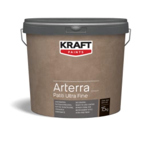 Εικόνα της Kraft Arterra Patiti Ultra-Fine Διακοσμητική, Παστώδης Επικάλυψη, Πατητής Τεχνοτροπίας, Υπέρλεπτου Φινιρίσματος Λευκή 15kg
