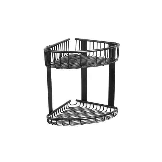 Εικόνα της Karag Διπλό Γωνιακό Καλάθι Σχαρωτό Μαύρο Ματ Reti 9639 55 21X21X29cm