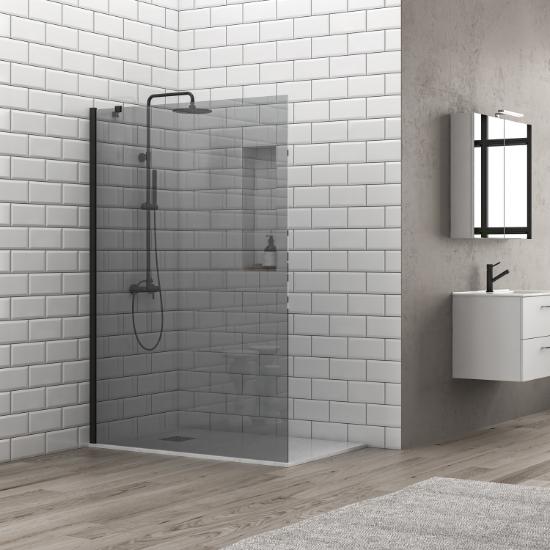 Εικόνα της Karag Σταθερό Διαχωριστικό Ντουζιέρας με fume Κρύσταλλο S 28F ALTO Black