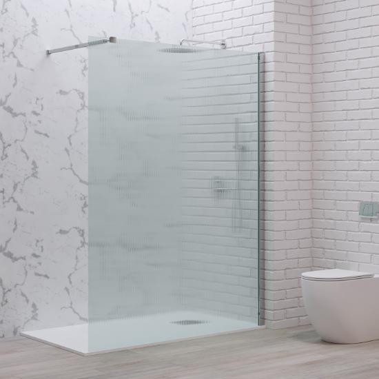 Εικόνα της Karag Σταθερό Διαχωριστικό Ντουζιέρας με flute Κρύσταλλο WALKIN 1 Cromo 80x200cm