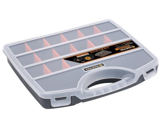 Εικόνα της Tactix Ταμπακιέρα Εργαλείων 18 Θέσεων με Ρυθμιζόμενα Χωρίσματα Μαύρη 25.5Χ21Χ4cm