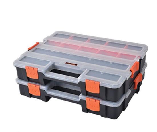 Εικόνα της Tactix Ταμπακιέρα Εργαλείων 18 Θέσεων με Ρυθμιζόμενα Χωρίσματα Σετ 2 τμχ 37.5X29X7cm