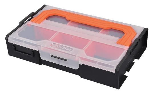 Εικόνα της Tactix Ταμπακιέρα Εργαλείων 6 Θέσεων με Ρυθμιζόμενα Χωρίσματα Μαύρη 26x16.8x6εκ