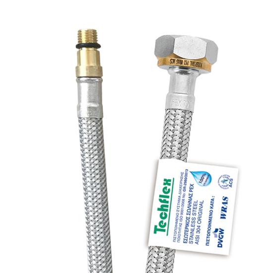 Εικόνα της Viospiral Σπιράλ Συνδέσεως Inox Σιλικόνης Techflex Monoforo Αρσενικό-Θηλυκό 10X1-1/2 30cm