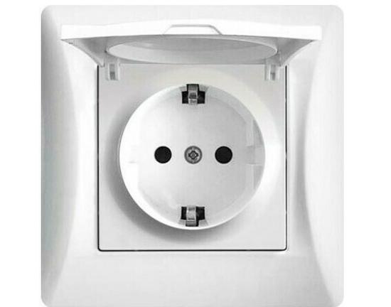 Εικόνα της Lineme Πρίζα Ρεύματος Σούκο H-Series Λευκή με Καπάκι