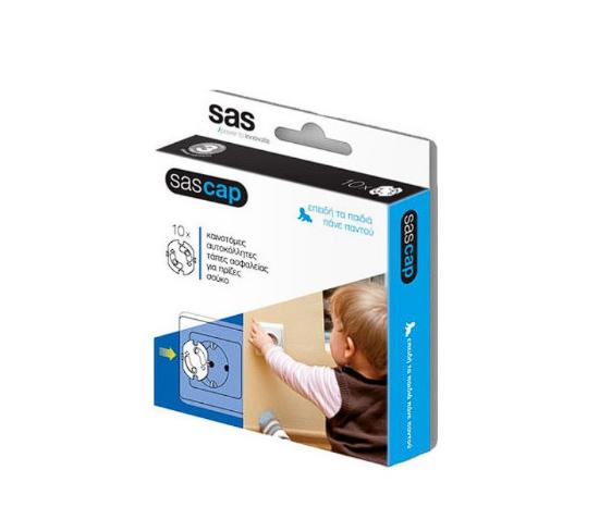 Εικόνα της SAS Προστατευτικά Καλύμματα για Πρίζες με Αυτοκόλλητο από Πλαστικό σε Λευκό Χρώμα 10τμχ