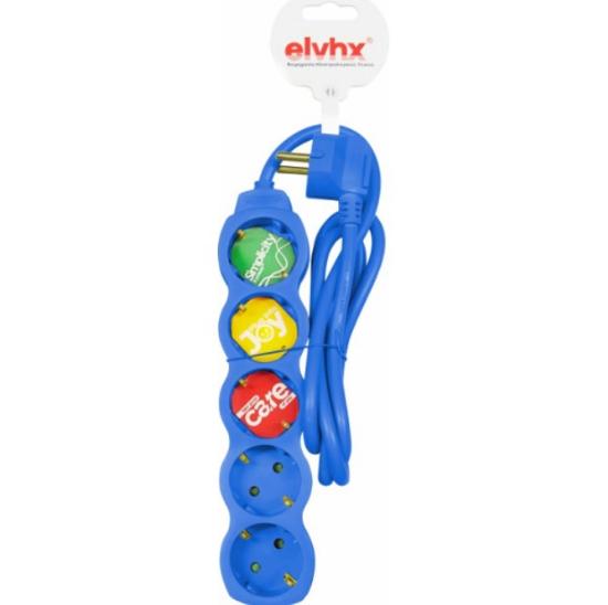 Εικόνα της Elvhx Πολύπριζο 5θ X16a +καλ.1,5μ 3g 1.5mm2 Ip20 Μπλέ
