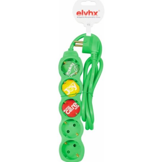 Εικόνα της Elvhx Πολύπριζο 5θ X16a +καλ.1,5μ 3g 1.5mm2 Ip20 Πράσινο