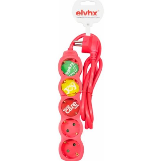 Εικόνα της Elvhx Πολύπριζο 5θ X16a +καλ.1,5μ 3g 1.5mm2 Ip20 Κόκκινο