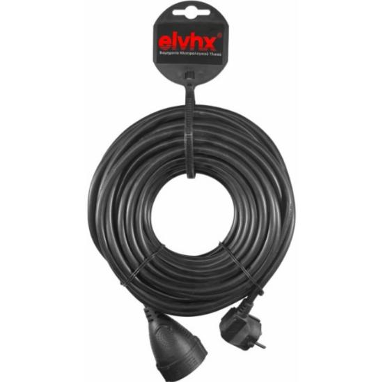 Εικόνα της Elvhx Προέκταση 2m Καλ.3g 1.5mm2 Φις Schuko Αρσ+θηλ Ιρ20 Μαύρο