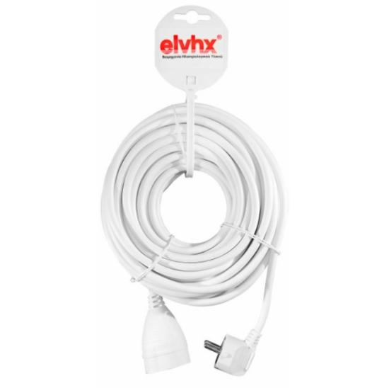 Εικόνα της Elvhx Προέκταση 15m Καλ.3g 1.5mm2 Φις Schuko Αρσ+θηλ Ιρ20 Λευκό