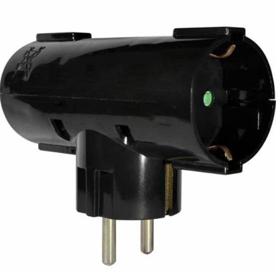 Εικόνα της Elvhx Αντάπτορας Τυπου Schuko 2θ Schuko Max 3680w Ip20 Μαύρο