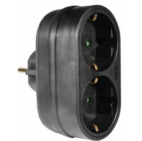 Εικόνα της Elvhx Αντάπτορας Schuko 2θ Schuko X16a Max 3680w Ip20 Μαύρο