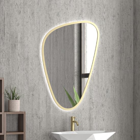 Εικόνα της Ebir  Καθρέπτης Με Κρυφό Φωτισμό Elena Gold 68X100X24Cm