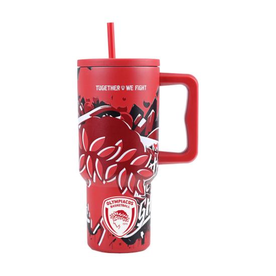 Εικόνα της Estia Θερμός Straw Tumbler Xl Olympiacos Bc Edition Together We Fight 900ml