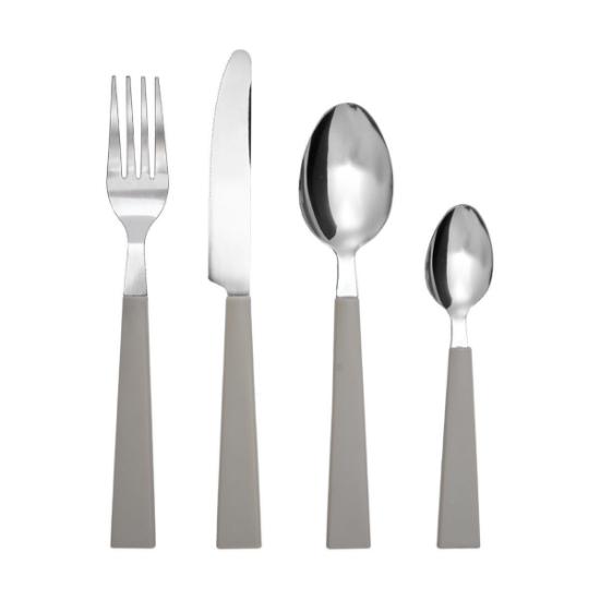 Εικόνα της Σετ Μαχαιροπίρουνα Ανοξείδωτο Ατσάλι Με Μπεζ Λαβή 18/0 24 Τεμ.