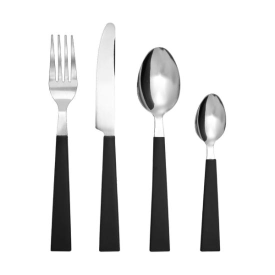 Εικόνα της Σετ Μαχαιροπίρουνα Ανοξείδωτο Ατσάλι Με Μαυρη Λαβή 18/0 24 Τεμ.