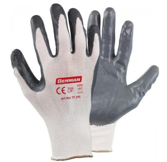 Εικόνα της Benman Excellent Grip Γάντια Εργασίας Νιτριλίου Ηλεκτρολόγου Λευκά 8" Μ