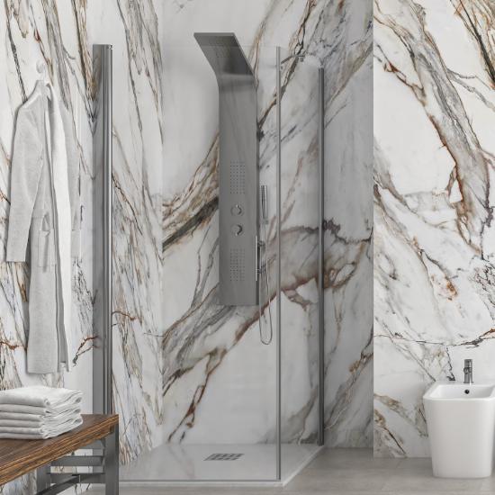 Εικόνα της Karag Σταθερό Διαχωριστικό Ντουζιέρας με Διάφανο Κρύσταλλο S 28F ALTO Cromo