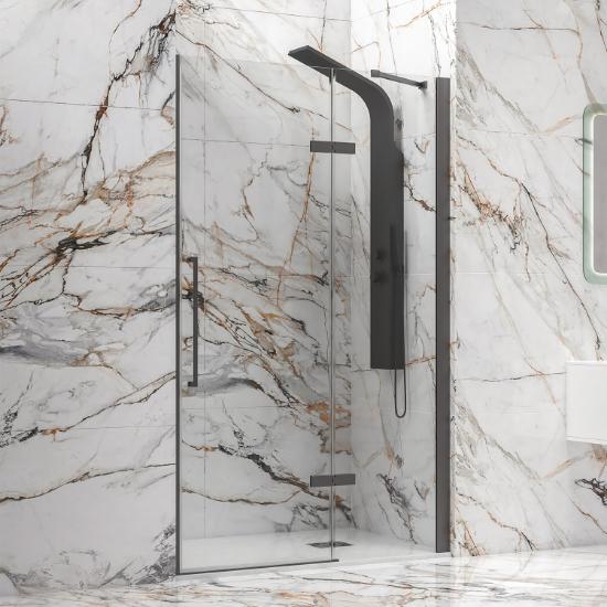 Εικόνα της Karag Καμπίνα από τοίχο σε τοίχο με διάφανο κρύσταλλο TINOS 400 Gun Metal